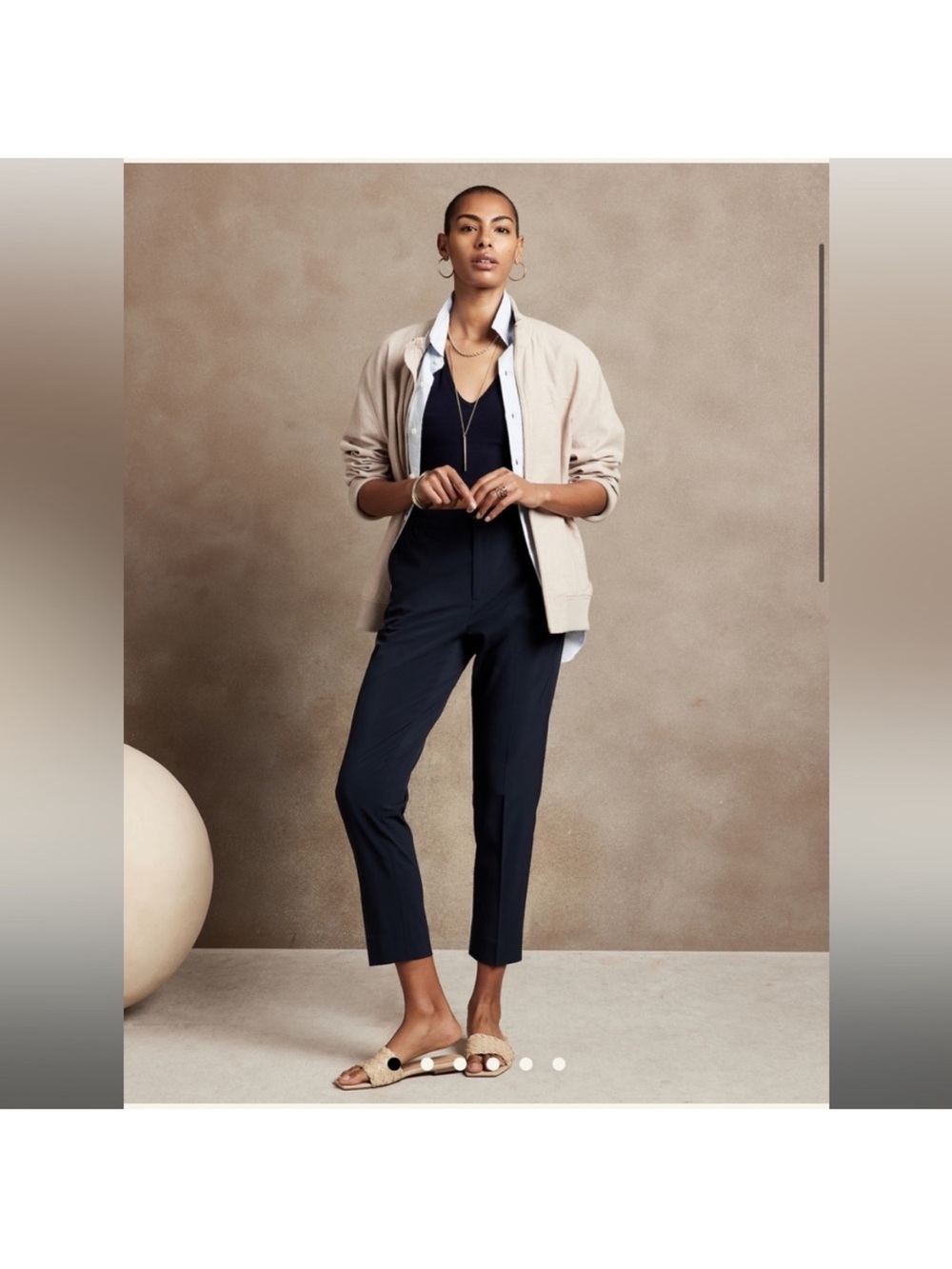 Banana Republic Black Airstretch tapered pants